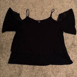 Torrid Black Cold Shoulder Blouse